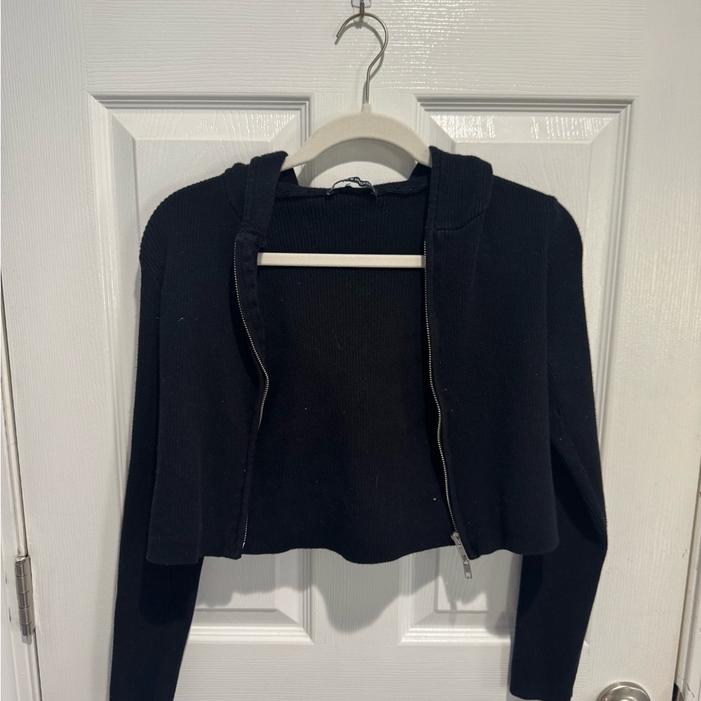 Black Women's Cropped Jacket